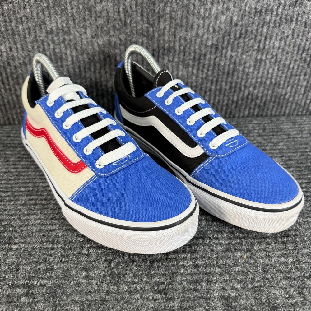 Vans Old Skool Youth 6 Blue Black Red White Stripe Skate Shoes Sneakers